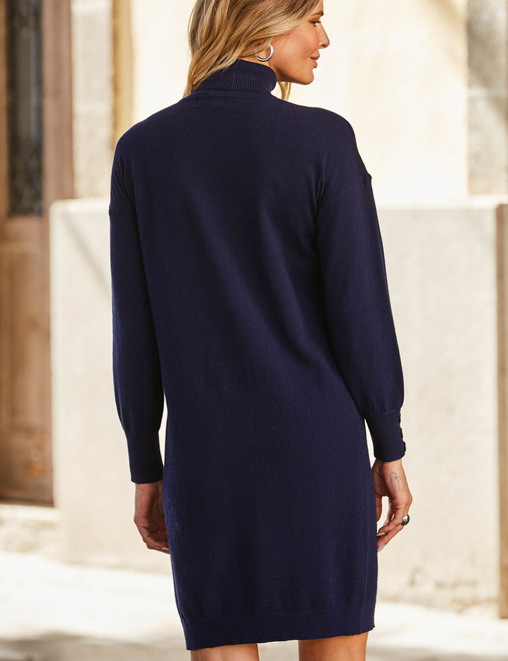 Roll Neck Knee Length Jumper Dress SOSANDAR M&S