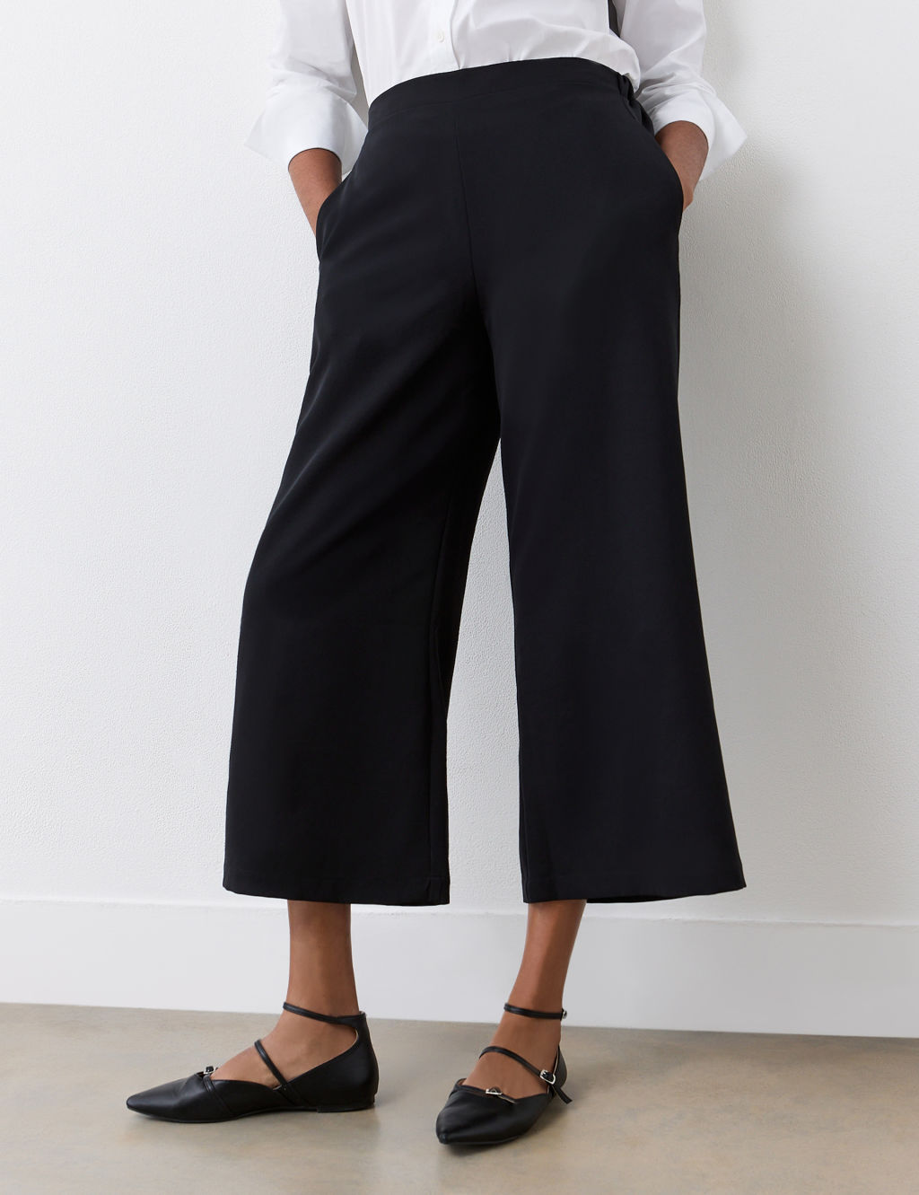 Wide Leg Cropped Trousers