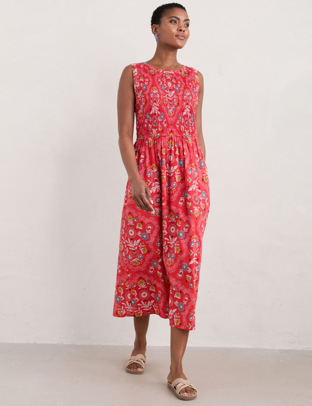 Pure Cotton Floral Midaxi Waisted Dress | Seasalt Cornwall | M&S