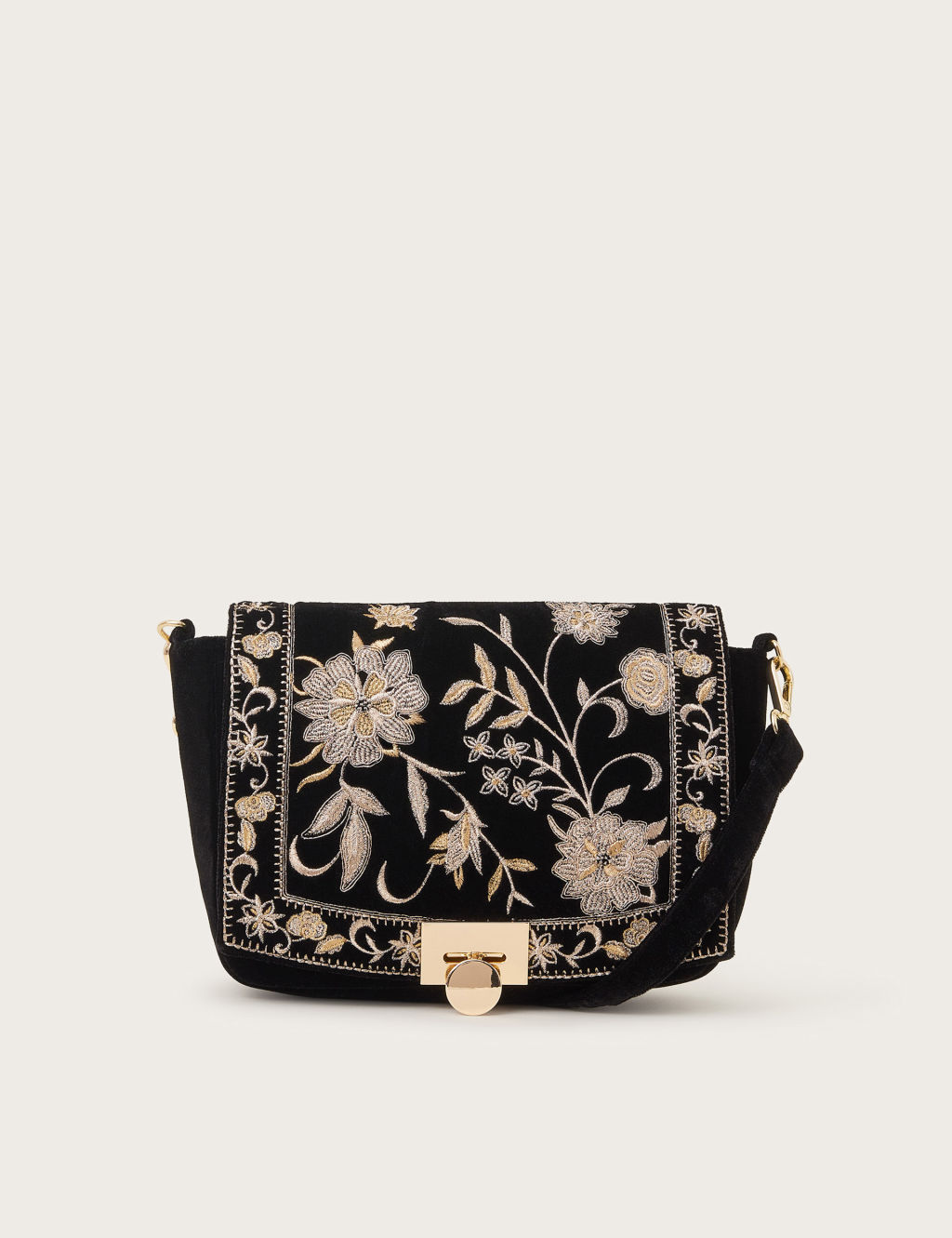 Embellished Floral Cross Body Bag