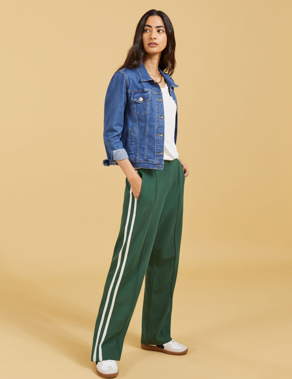 Side Stripe Wide Leg Trousers