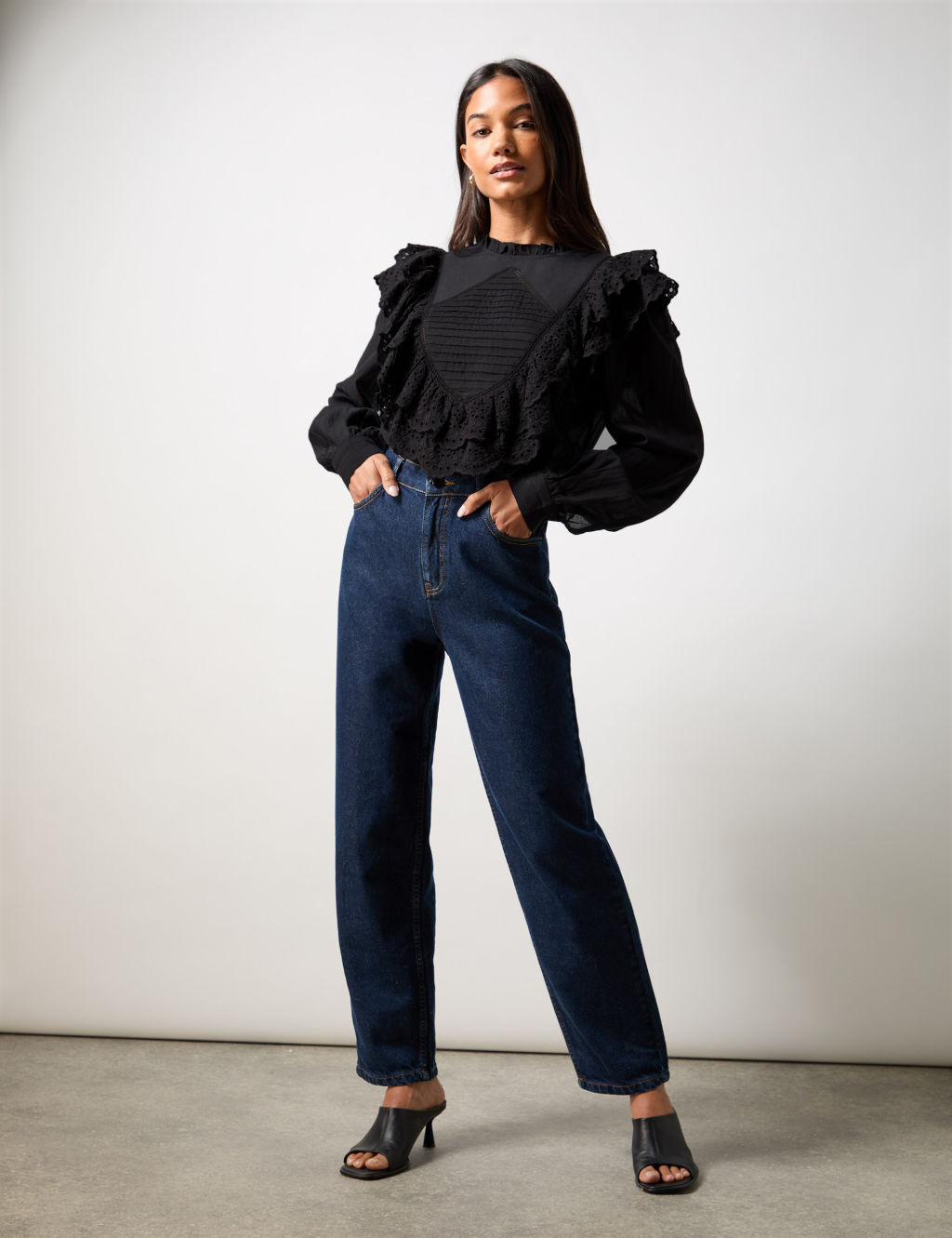 Cotton Rich Frill Detail Blouse
