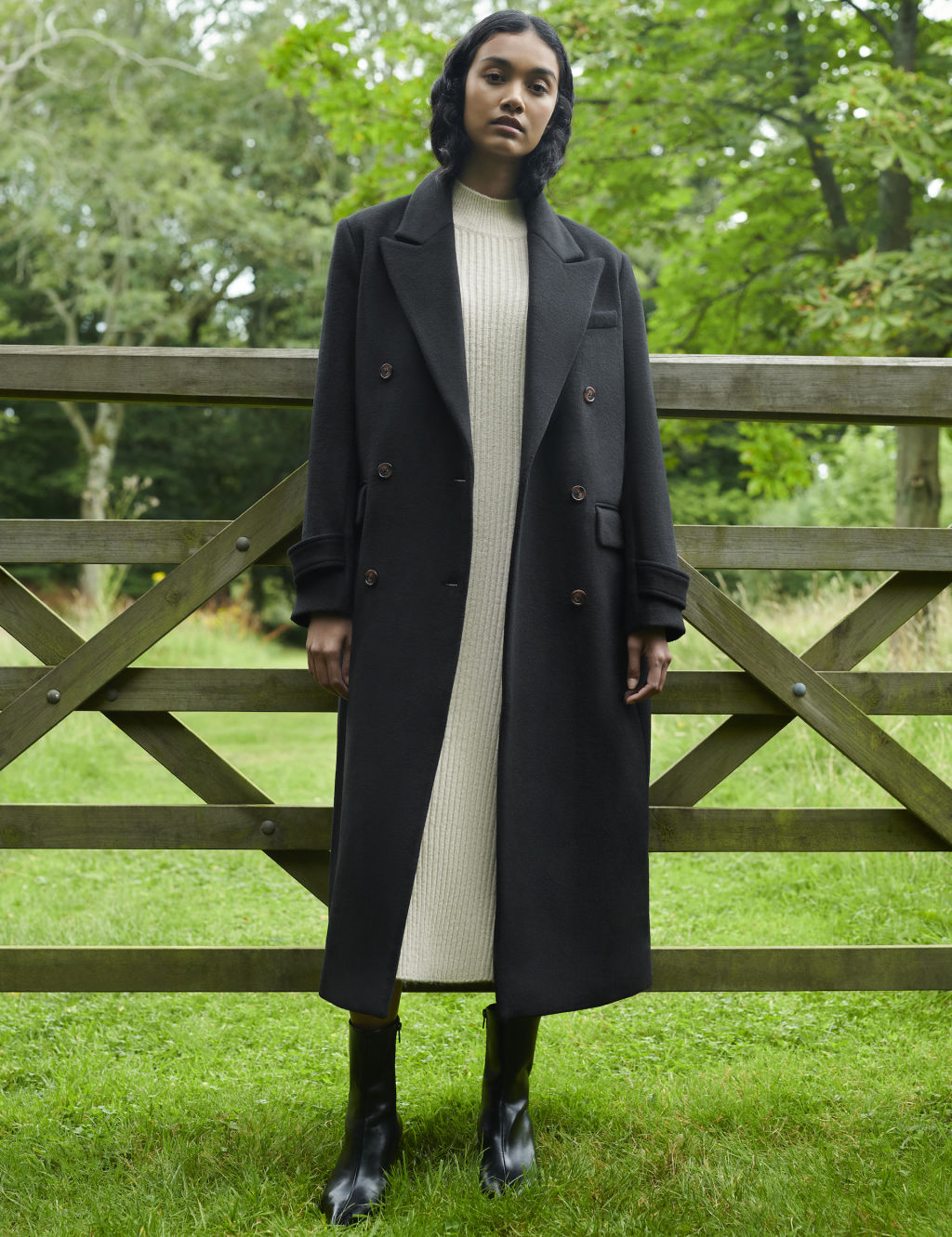 Oversized Longline Coat with Wool