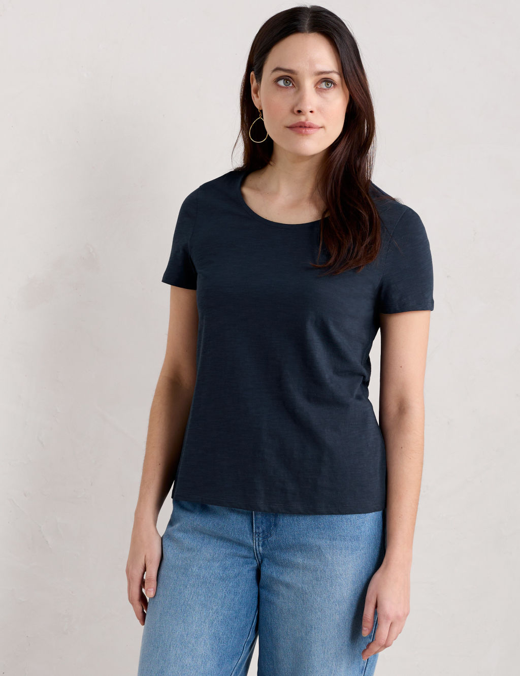 Pure Cotton Scoop Neck T-Shirt