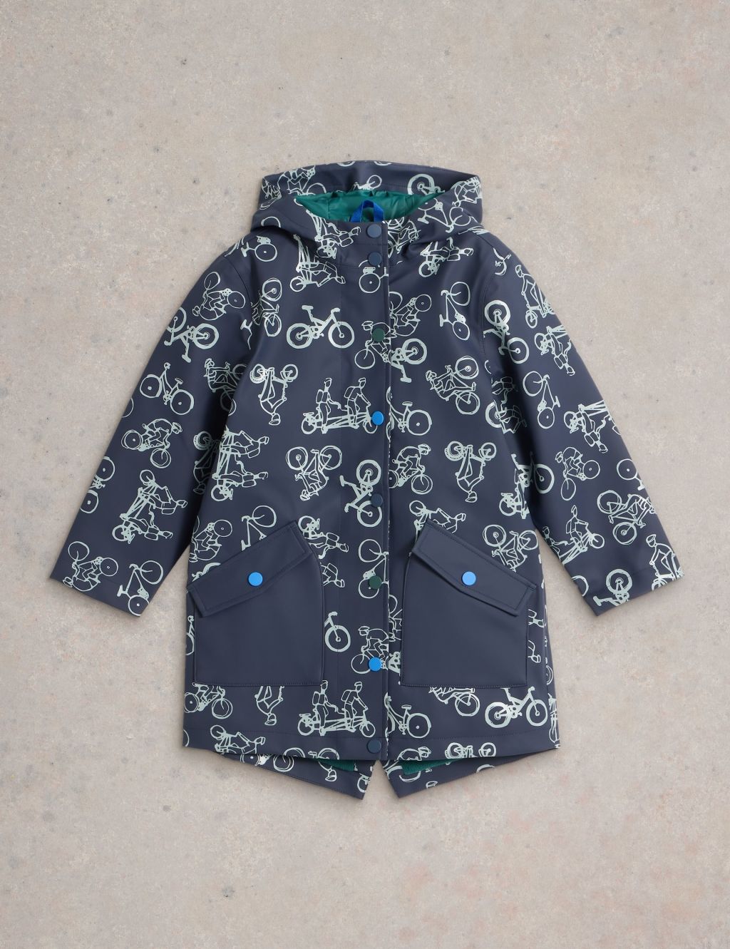 Bike Print Hooded Raincoat (3-10 Yrs)