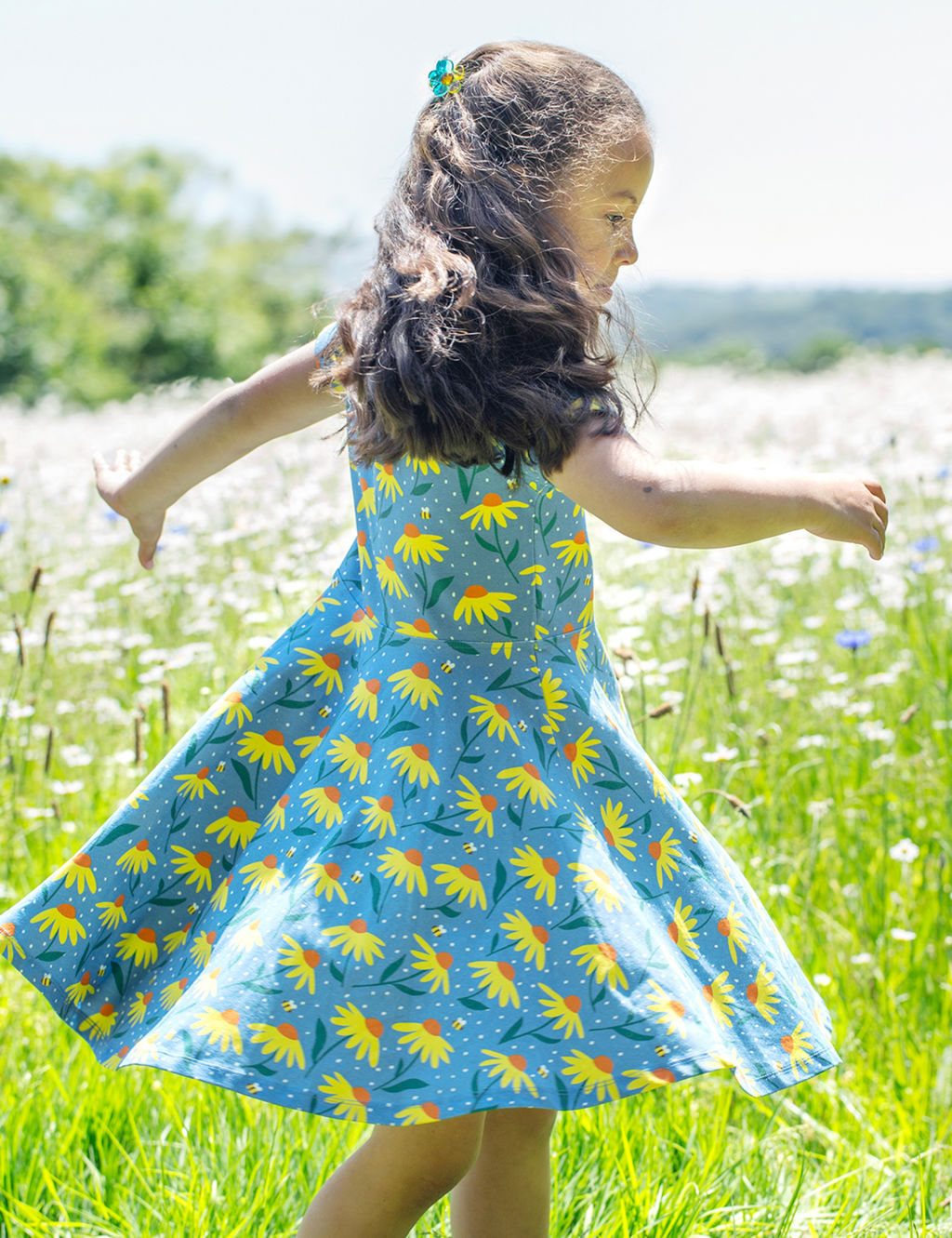 Cotton Rich Floral & Bees Dress (2-10 Yrs) 1 of 5