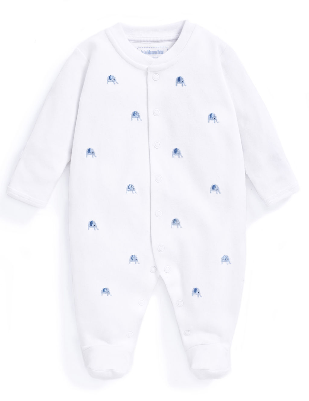 Pure Cotton Elephant Sleepsuit (6½lbs-1 Yrs)