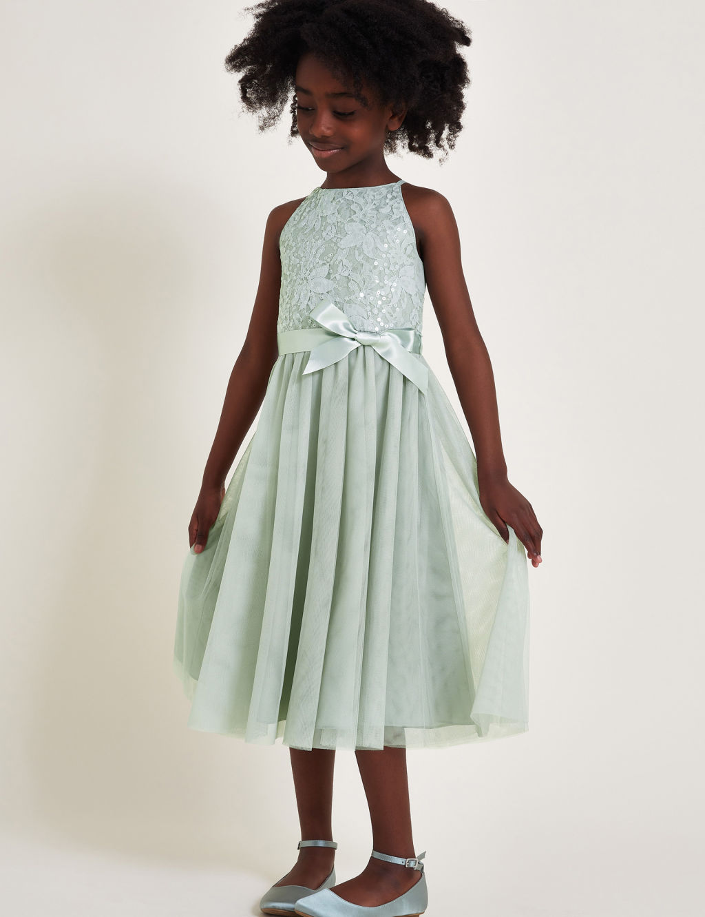 Sequin Lace Dress (3-15 Yrs) | Monsoon | M&S