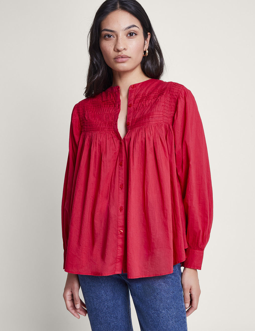 Pure Cotton High Neck Blouse 3 of 4