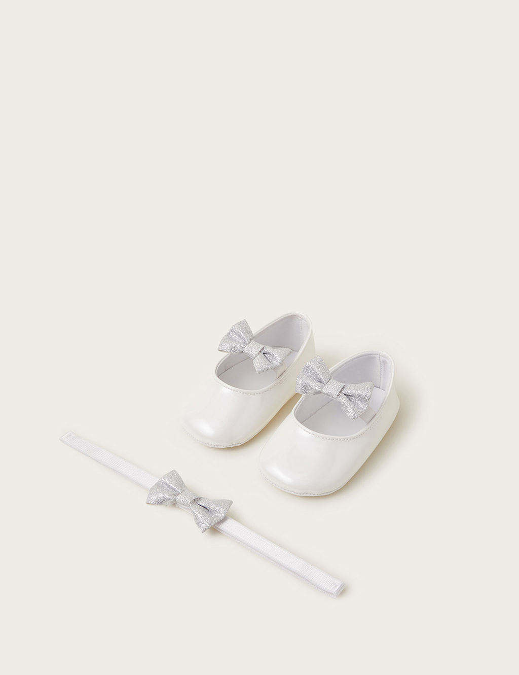Baby 2pc Bow Pre-Walker Shoes & Bando Set (0-18 Mths)
