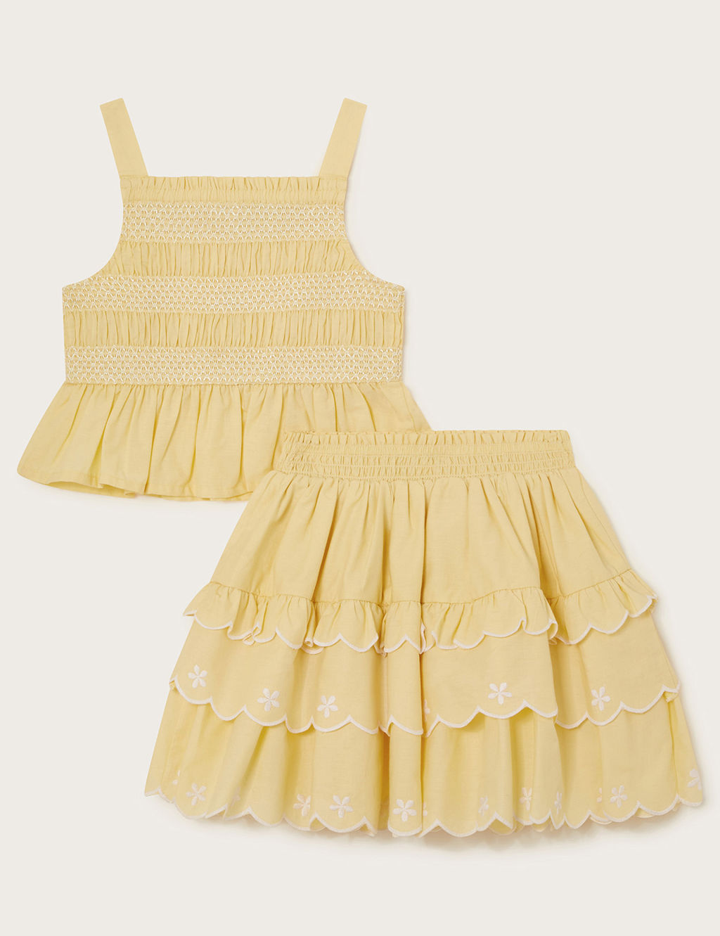 2pc Pure Cotton Flower Embroidered Outfit (3-13 Yrs) | Monsoon | M&S