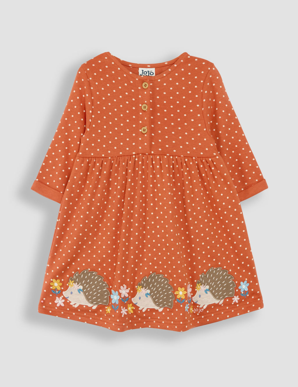 Pure Cotton Hedgehog Appliqué Dress (6 Mths - 6 Yrs)