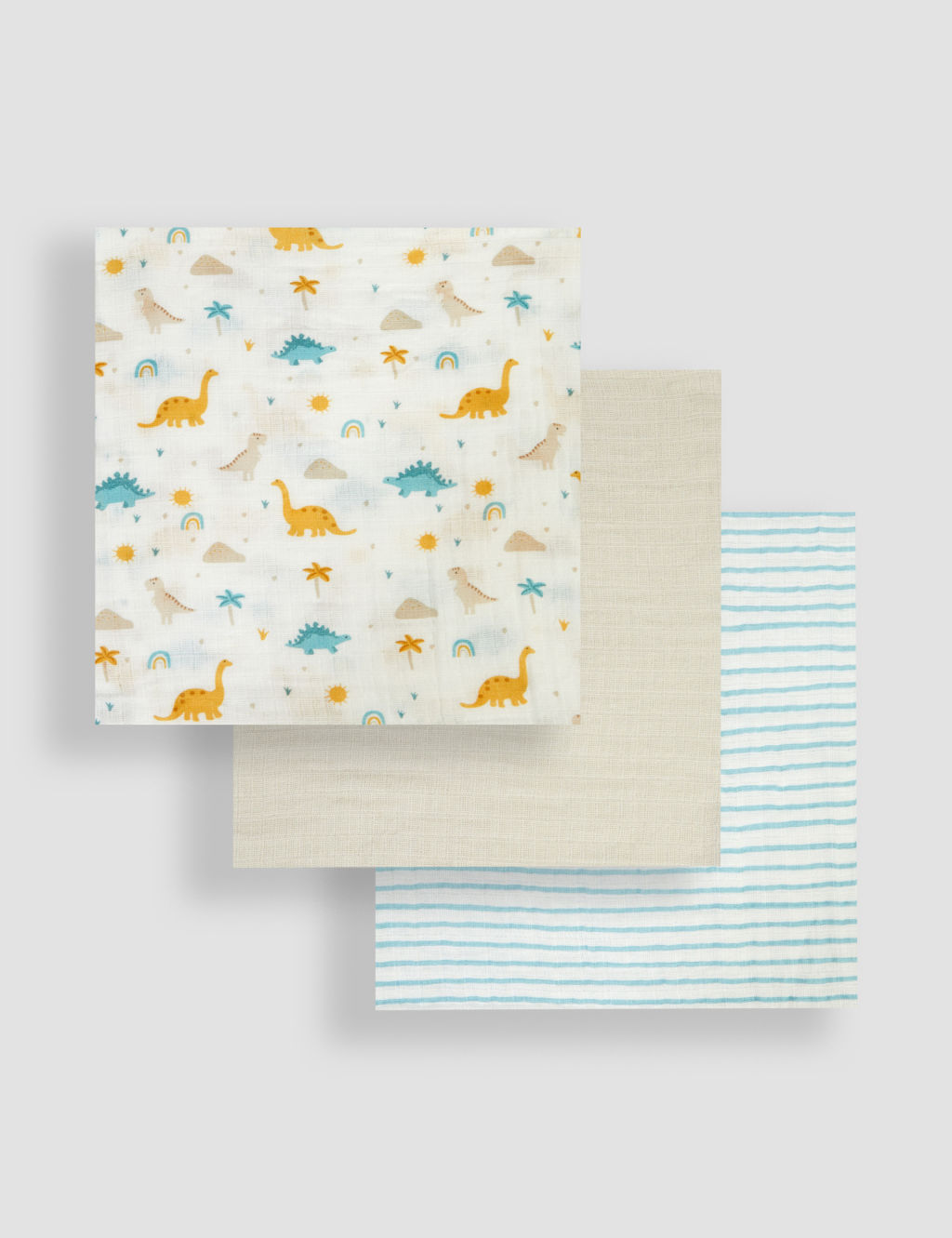 3pk Pure Cotton Muslin Squares