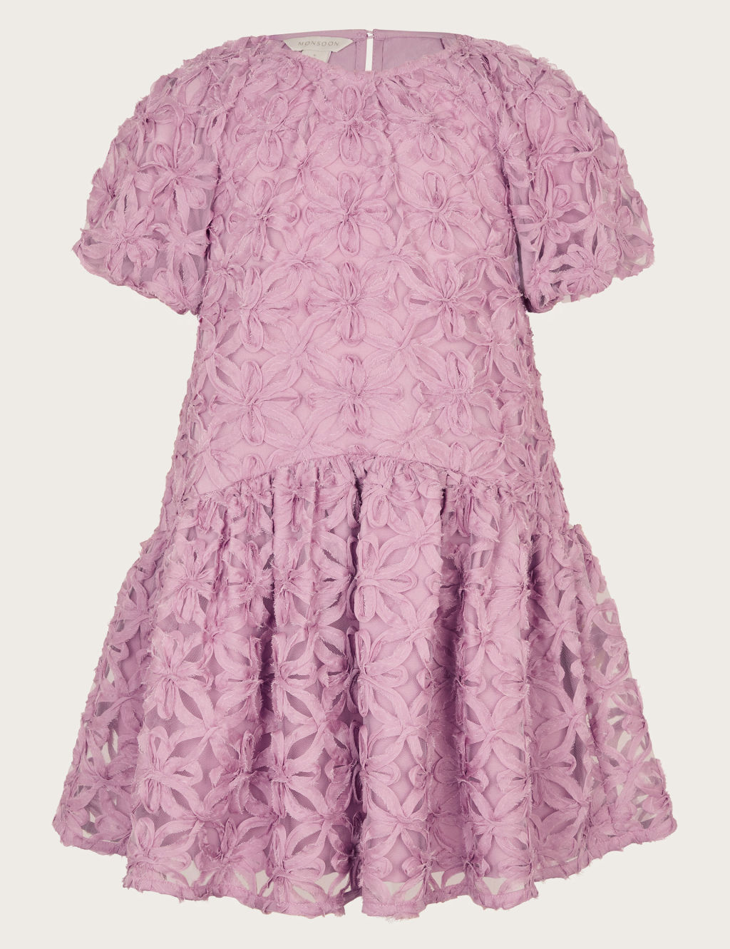 Textured Floral Drop Waist Occasion Dress (3-15 Yrs)