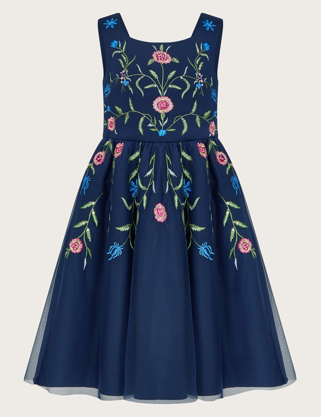 Flower Embroidered Occasion Dress (3-15 Yrs)