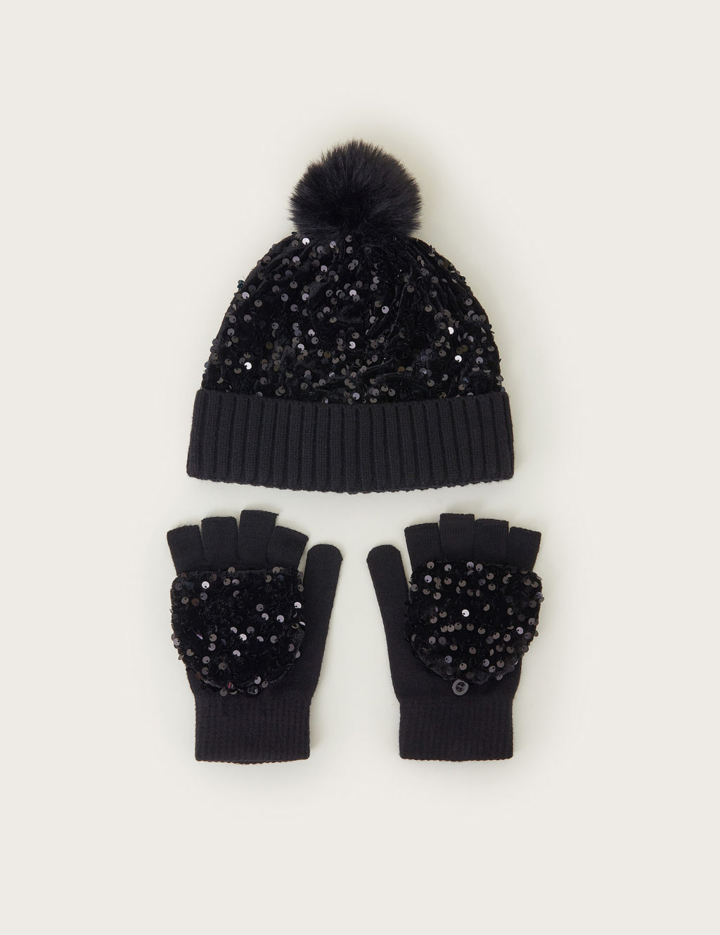 Kids' Sequin Hat and Glove Set (3-13 Yrs)