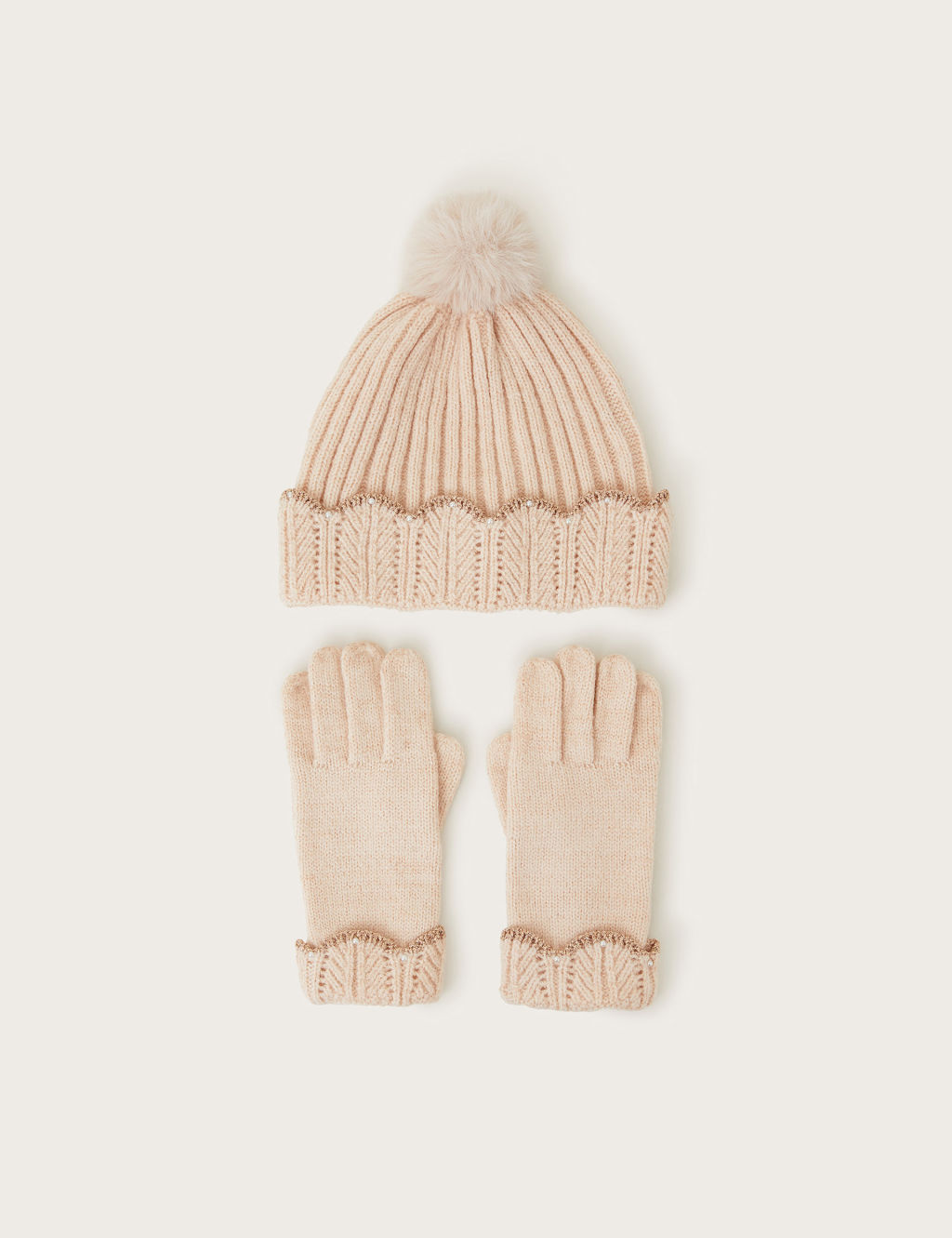 Kids' Embellished Hat and Glove Set (3-13 Yrs)