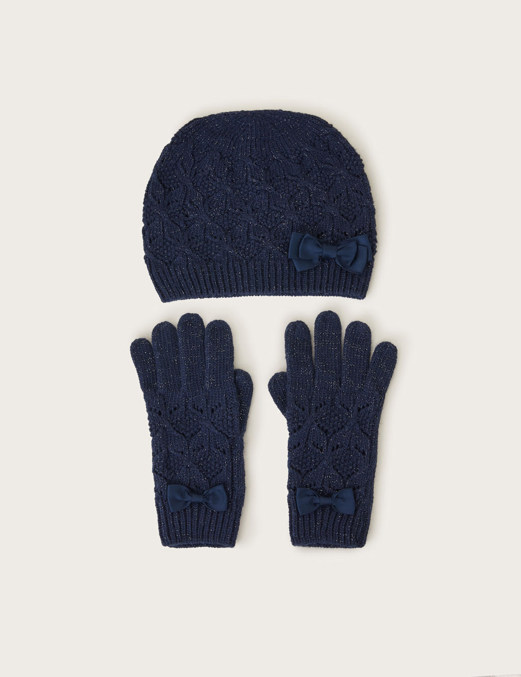 Kids' Bow Detail Hat and Glove Set (3-13 Yrs)