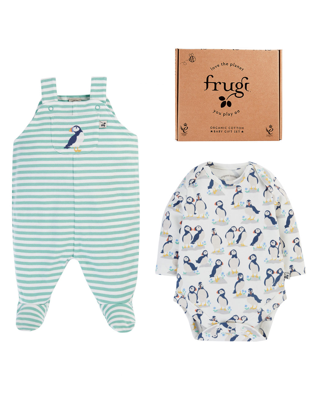 2pc Pure Cotton Puffin Outfit Gift Set (0-12 Mths)