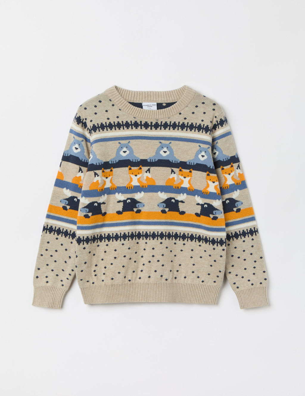 Pure Cotton Nordic Animal Jumper (12 Mths-10 Yrs)