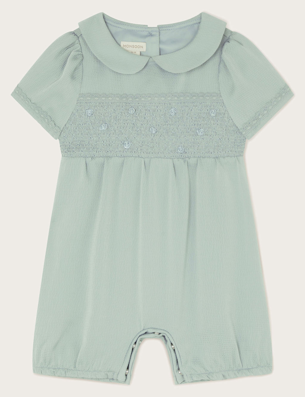 Smocked Satin Romper (0-3 Yrs)