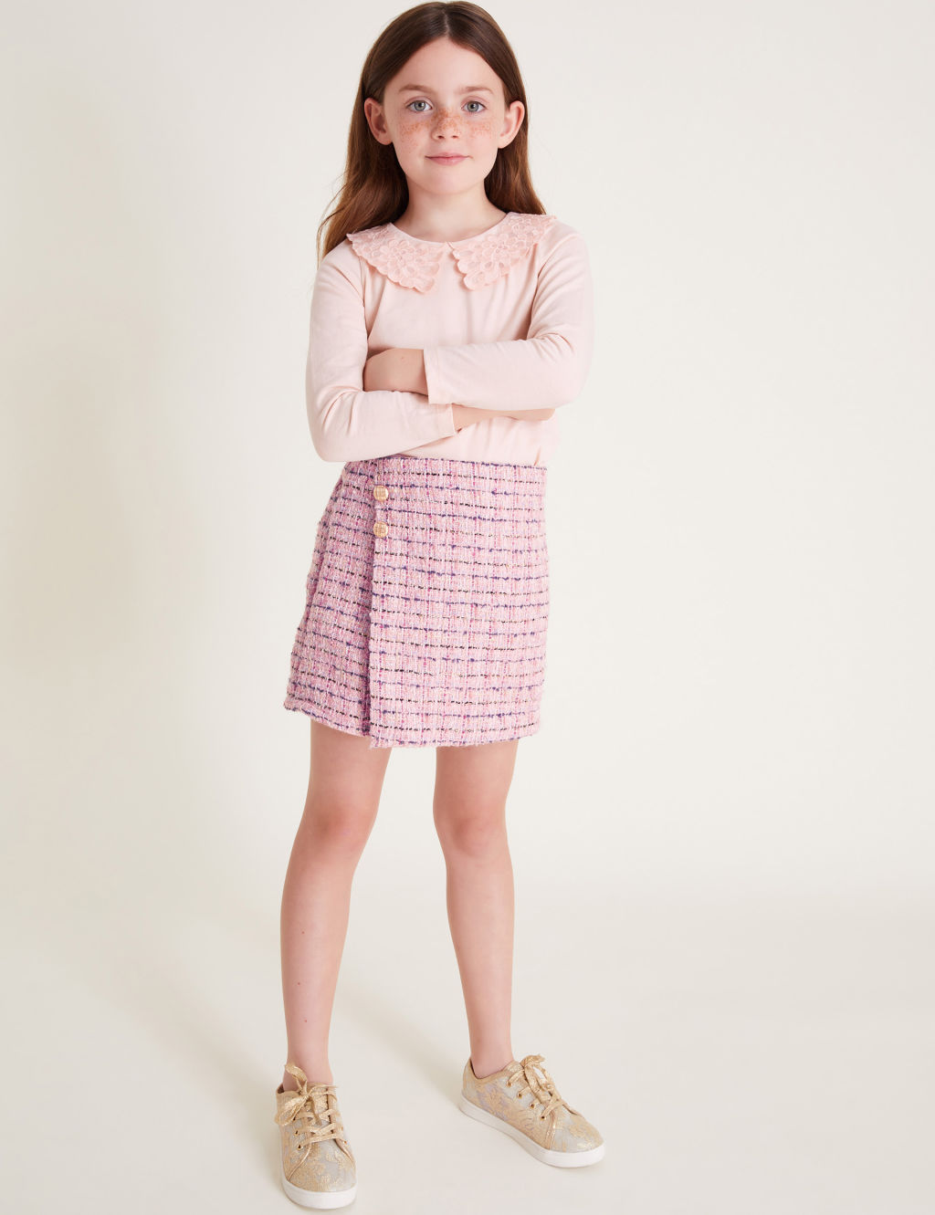2pc Top and Tweed Skort Set (3-15 Yrs)