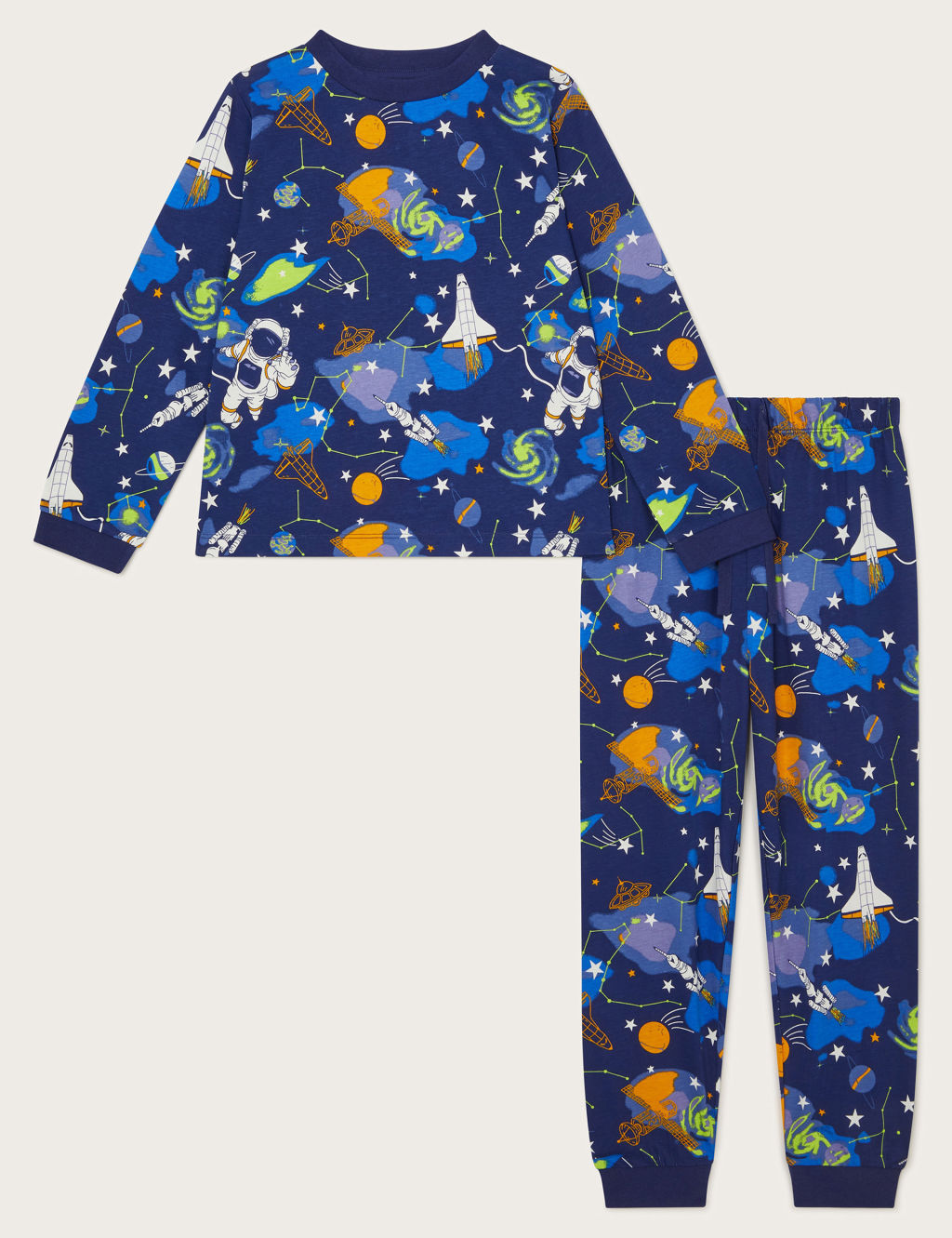 Pure Cotton Space Print Pyjamas (3-10 Yrs)