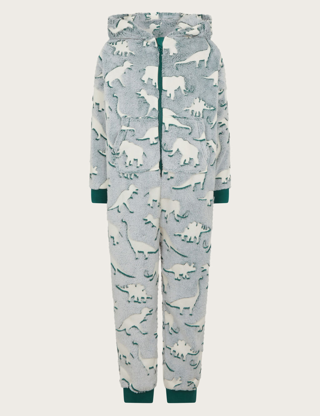 Fleece Glow In The Dark Dinosaur Onesie (2-13 Yrs)