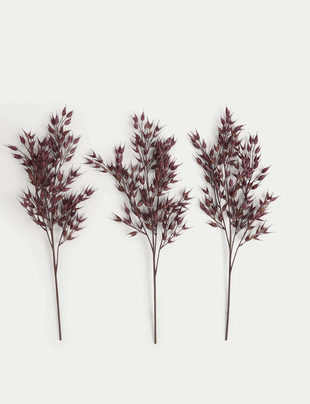 Set of 3 Artificial Dried Grass Single Stems