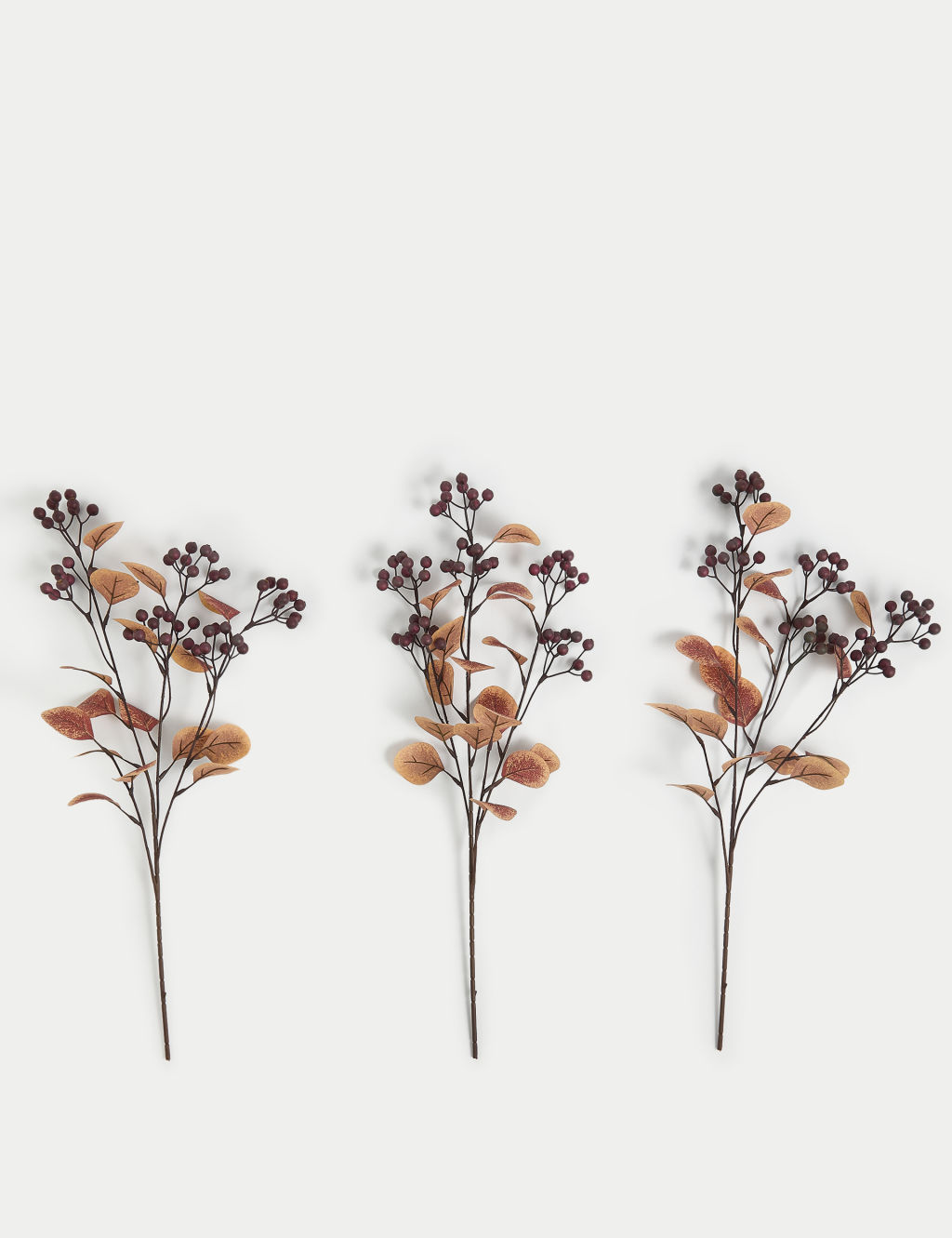 Set of 3 Artificial Berry Single Stems