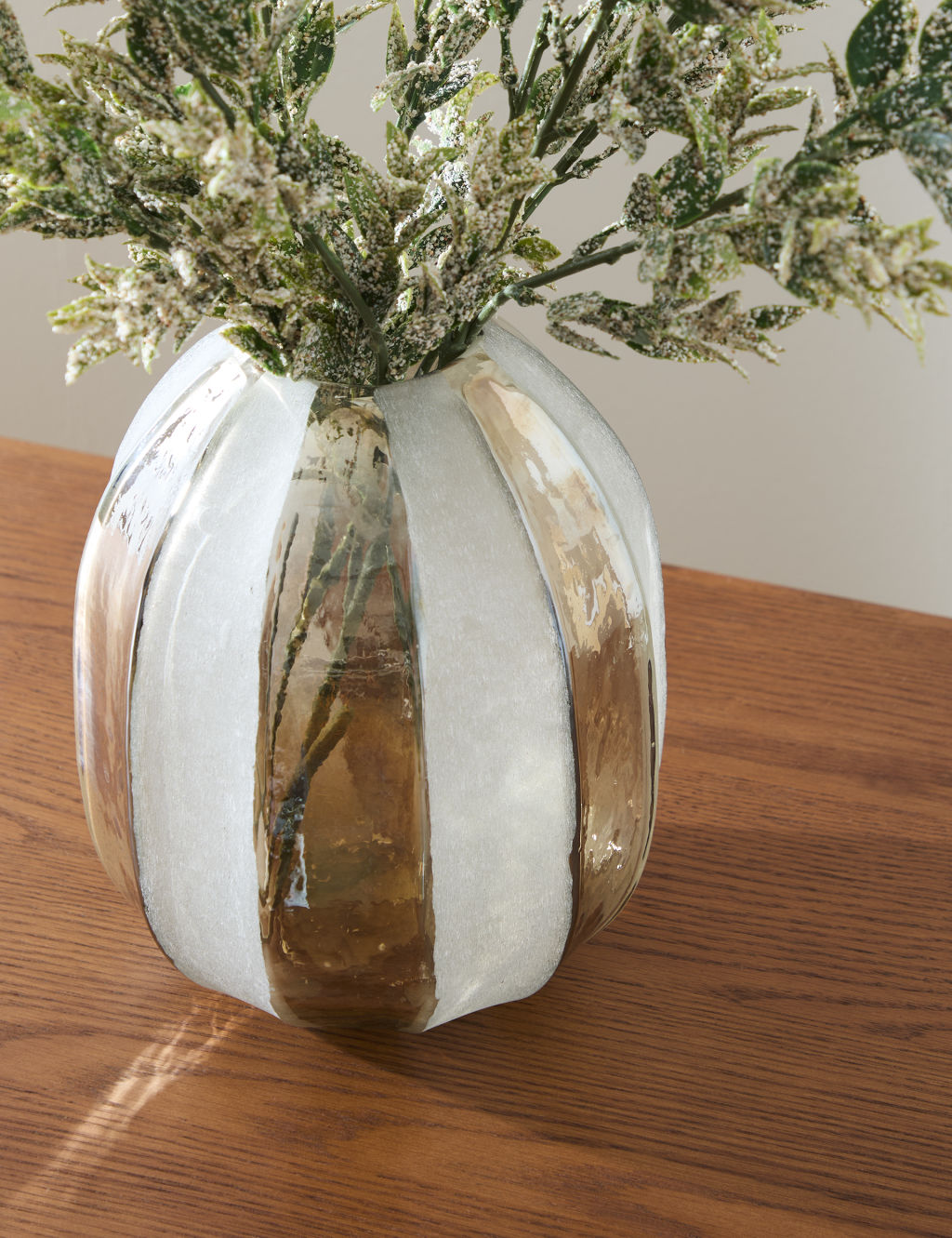 Large Striped Glass Vase