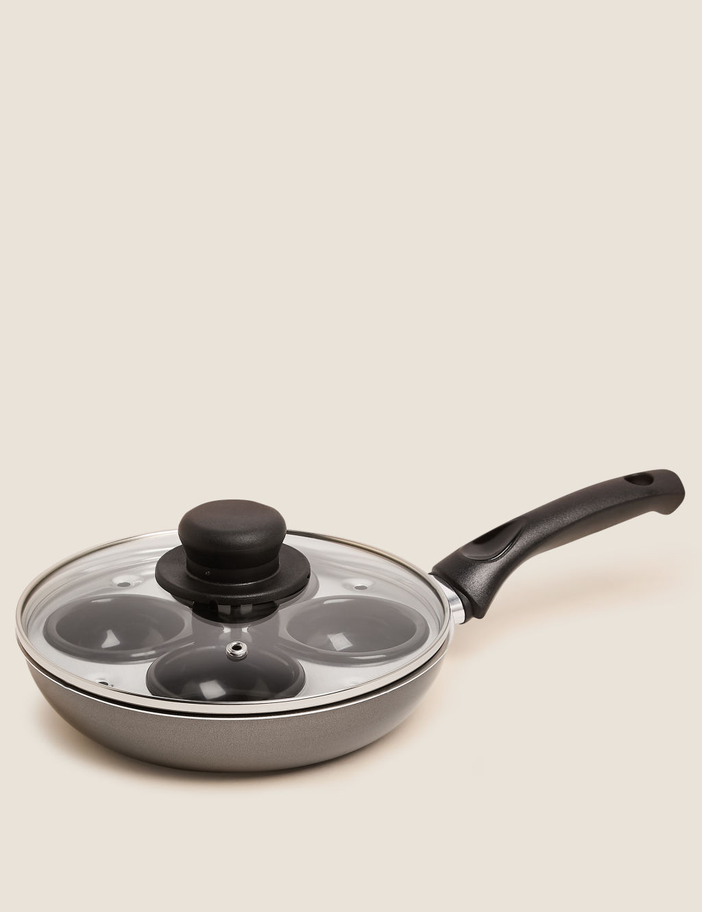 Grey Aluminium 3-in-1 Egg Pan