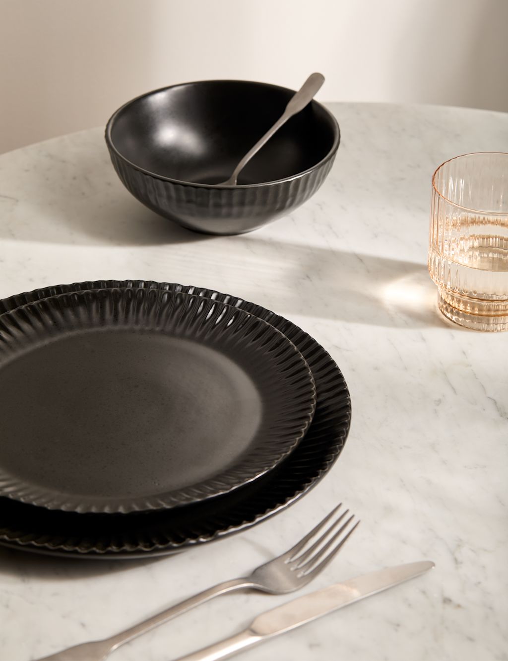 12 Piece Textured Edge Dinner Set