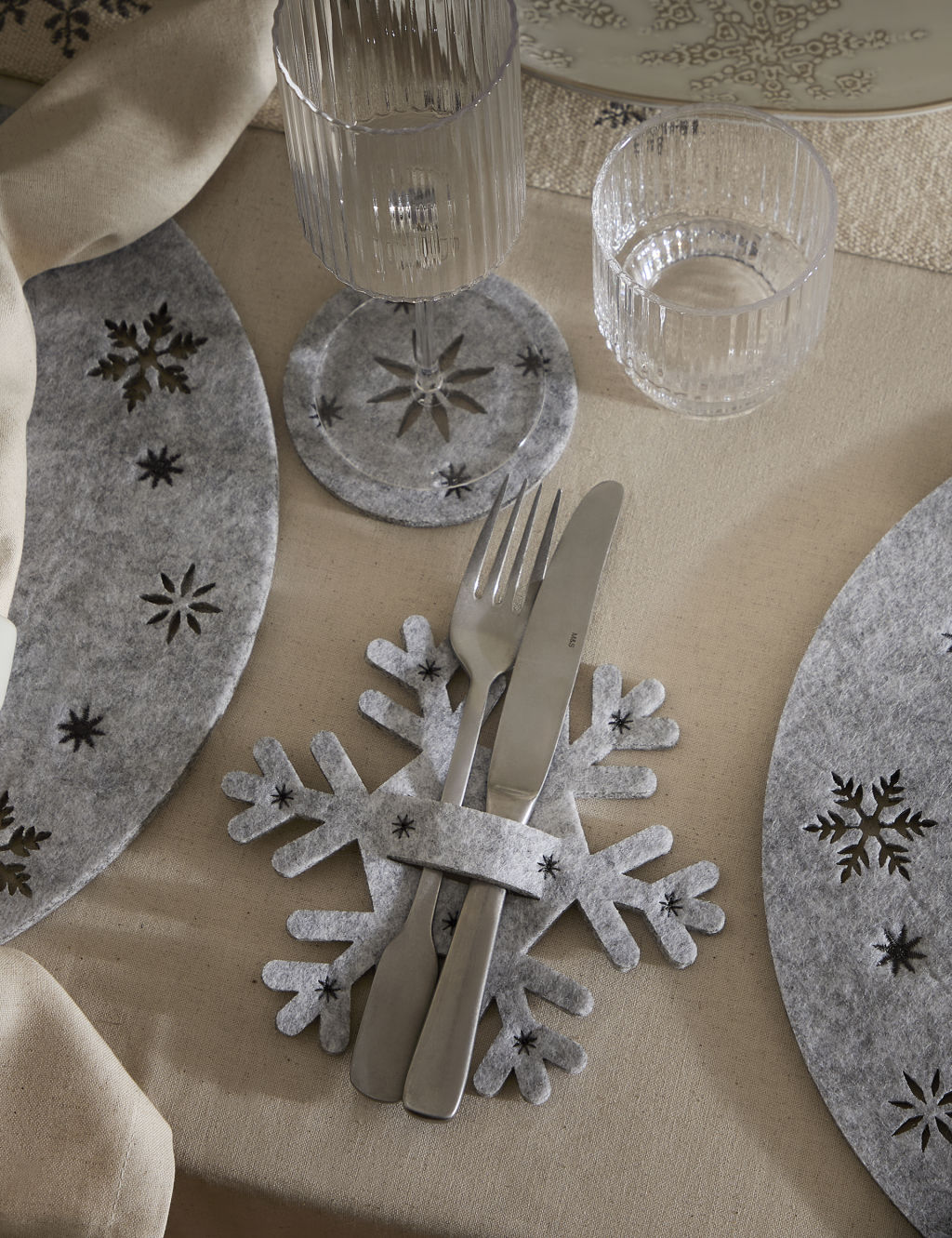 Set of 4 Snowflake Cutlery Holders
