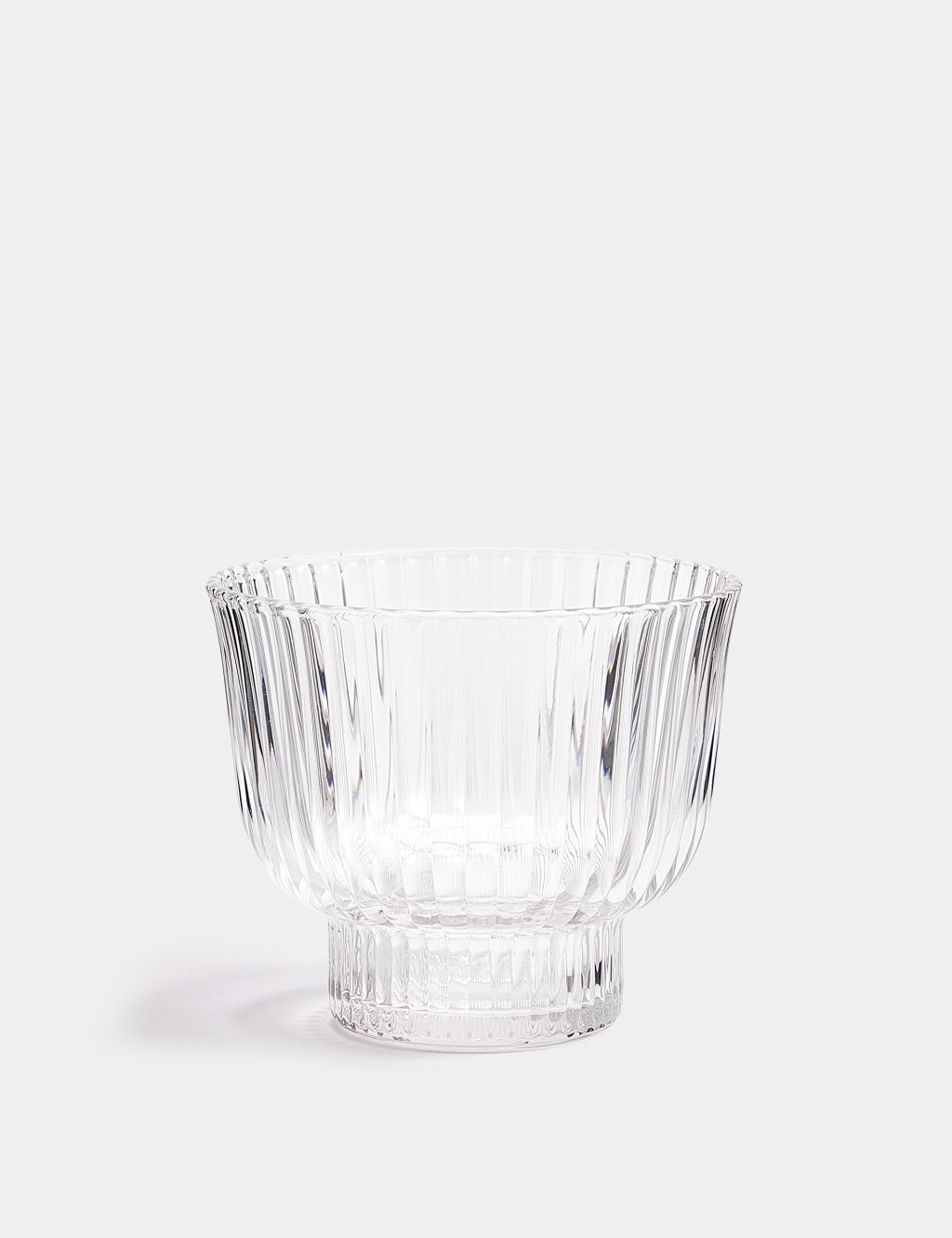 Ribbed Glass Dessert Bowl