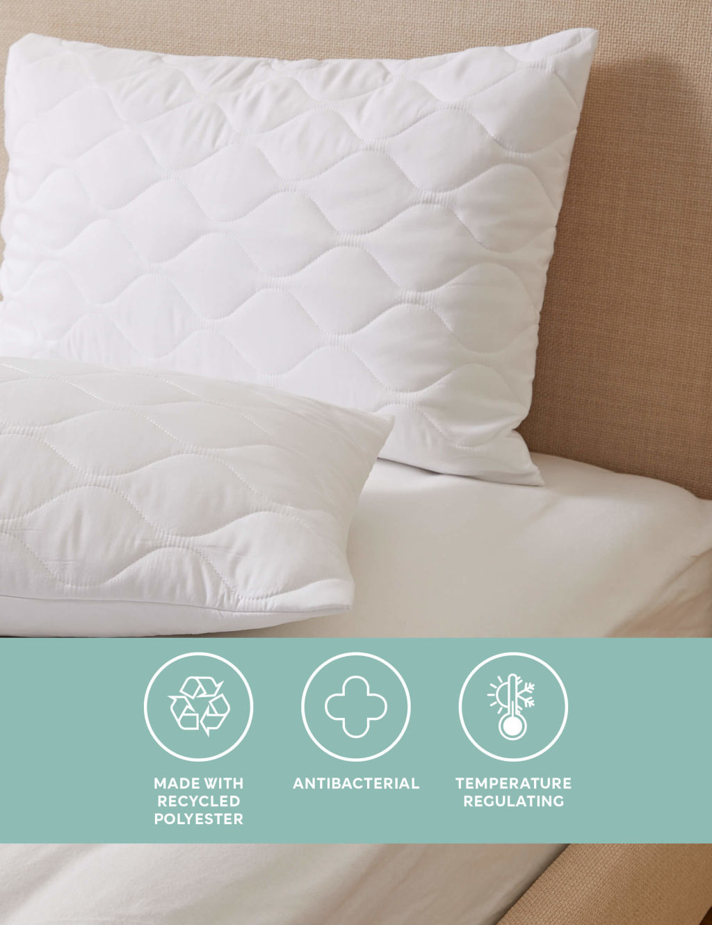 2pk Fresh & Cool Quilted Pillow Protectors