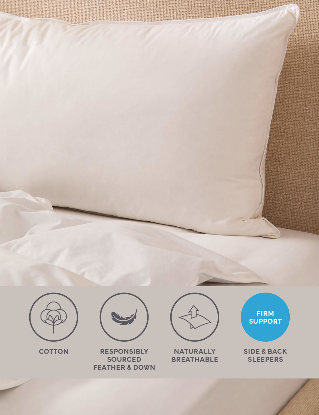 Duck Feather & Down Firm King Size Pillow
