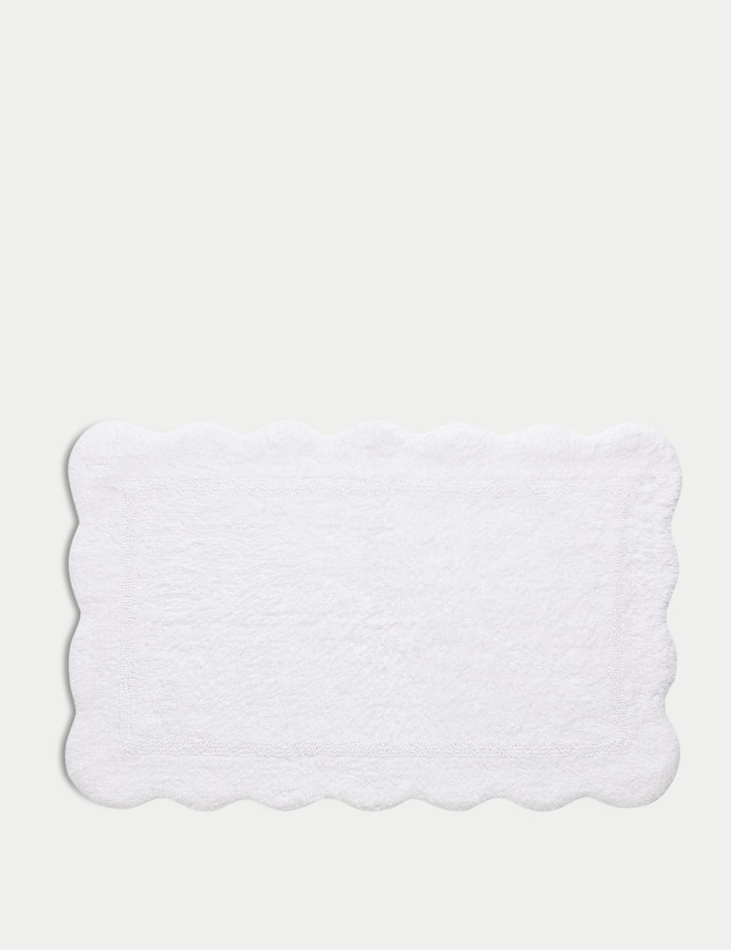 Pure Cotton Scalloped Bath Mat