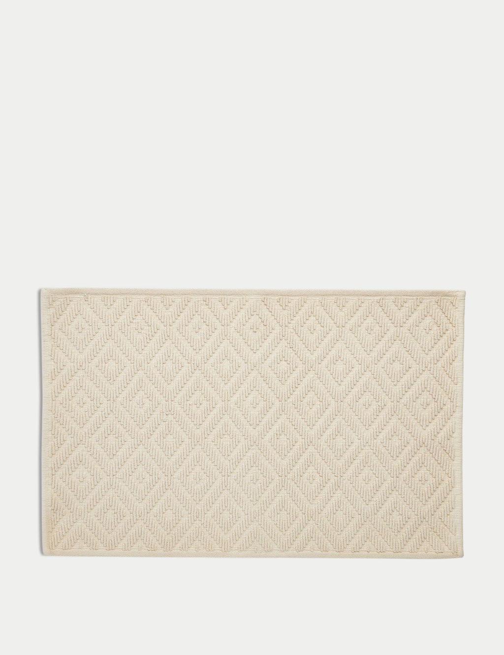 Pure Cotton Geometric Textured Bath Mat
