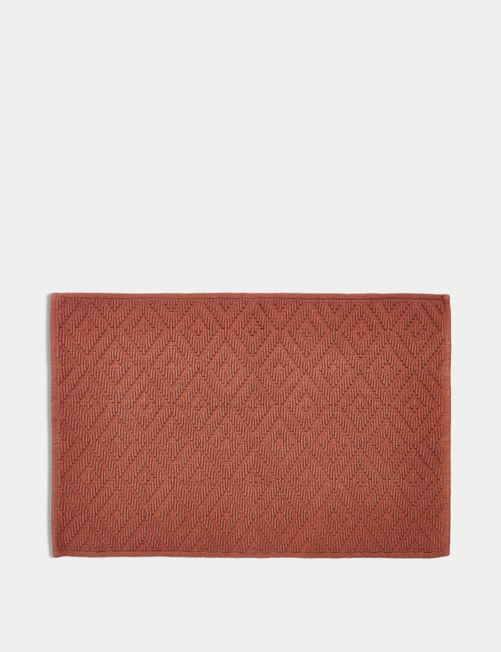 Pure Cotton Geometric Textured Bath Mat
