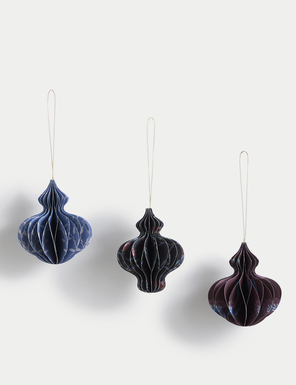 3pk Printed Paper Hanging Decorations