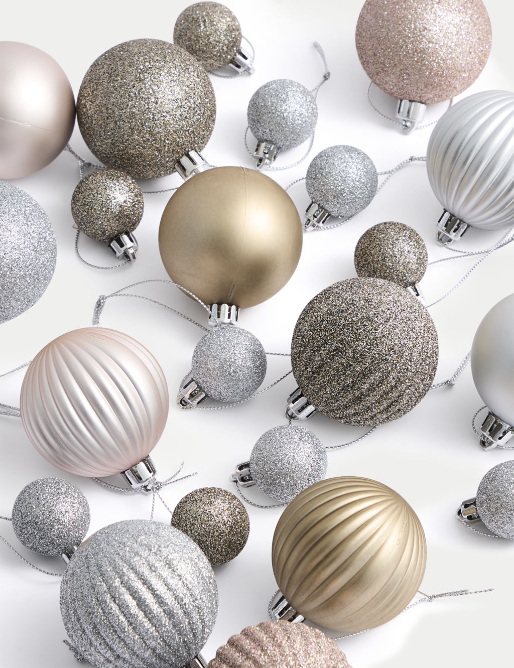 24pk Multicoloured Shatterproof Baubles