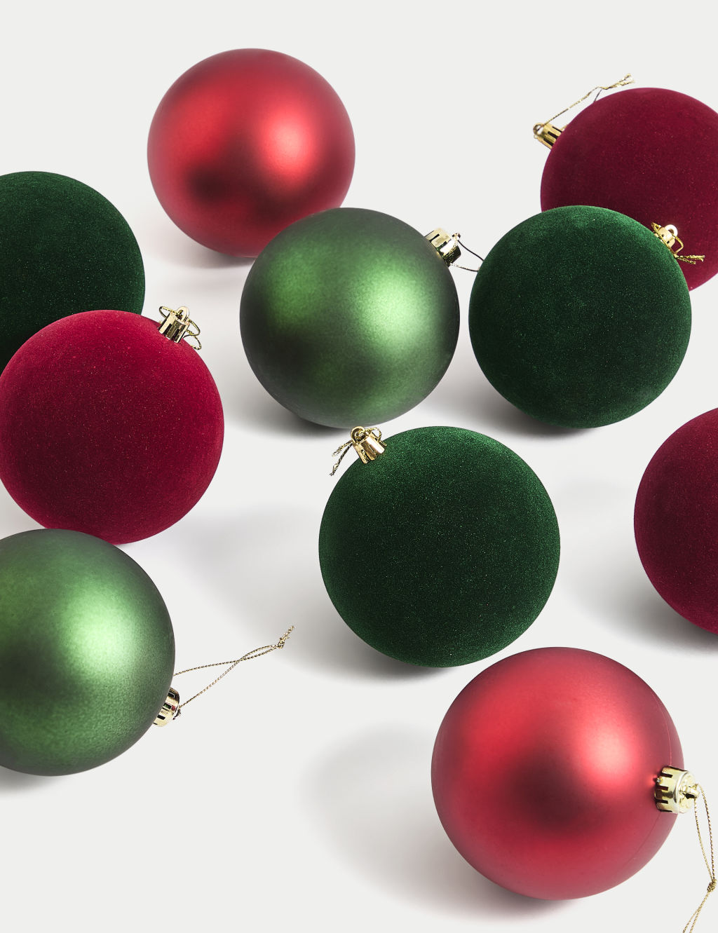 10pk Red & Green Oversized Baubles