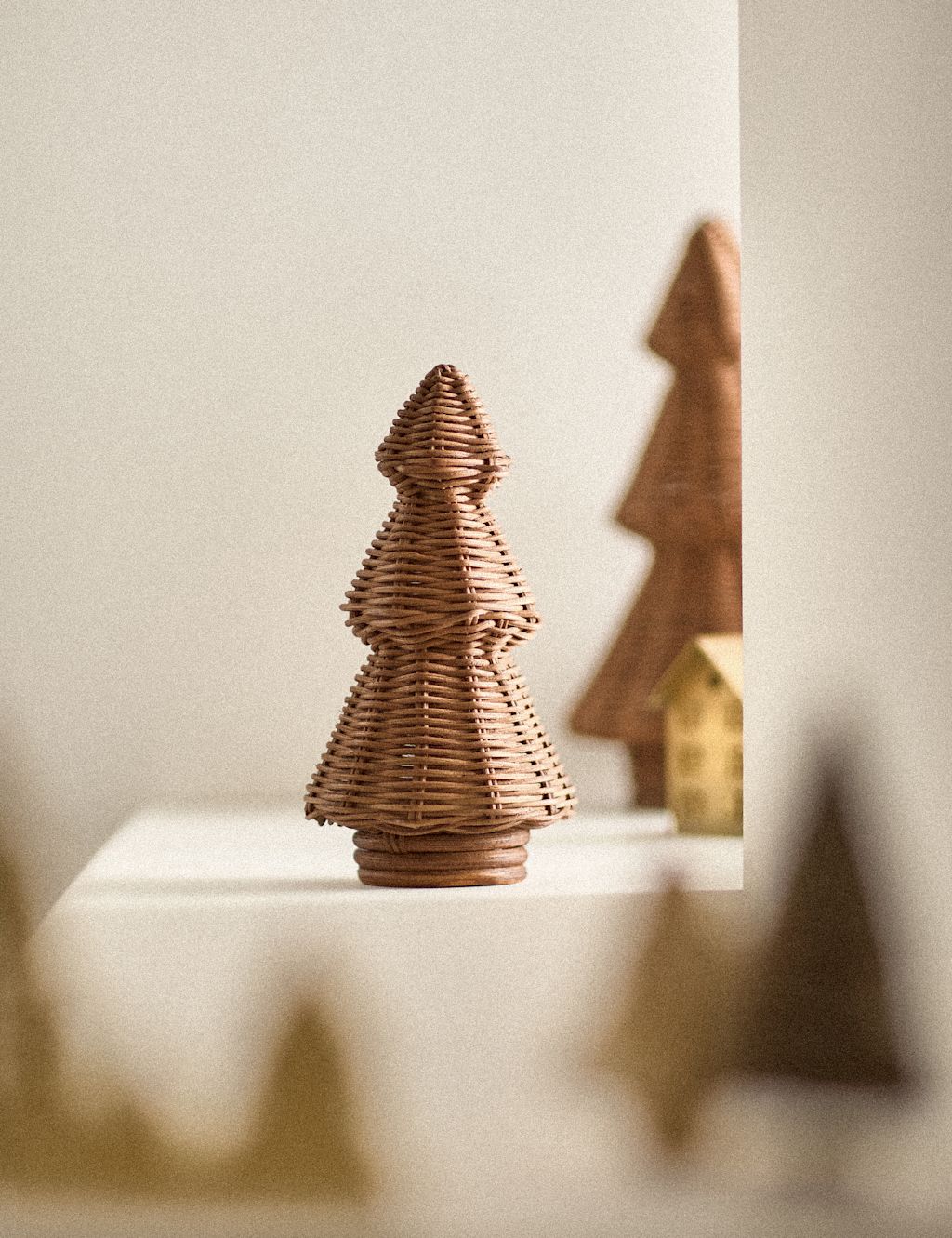 M&S Small Rattan Christmas Tree - Natural