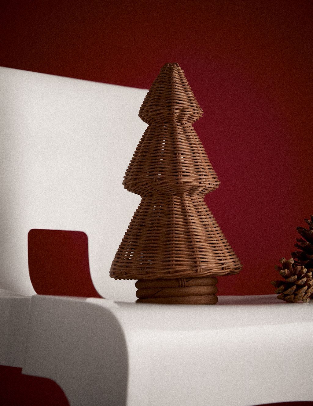 M&S Large Rattan Christmas Tree - Natural