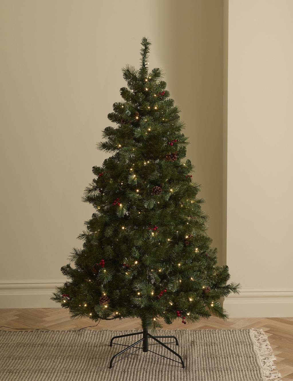 6ft Pre-Lit Red Berries Christmas Tree