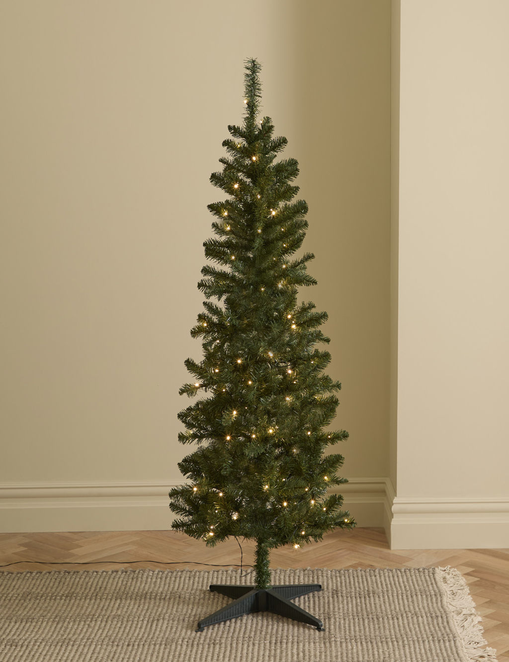 6ft Pre-Lit Slim Spruce Christmas Tree