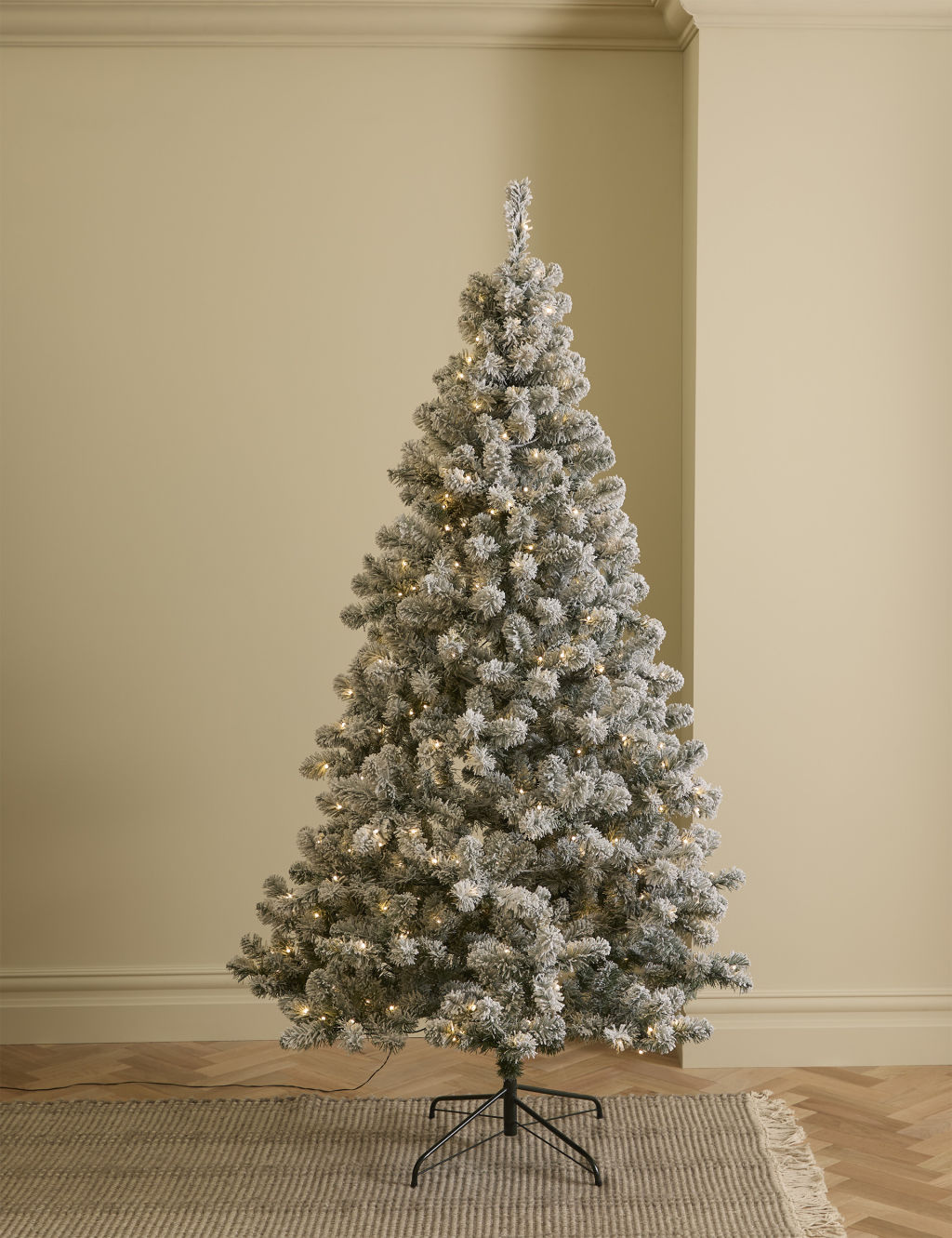 7ft Pre-Lit Snowy Christmas Tree