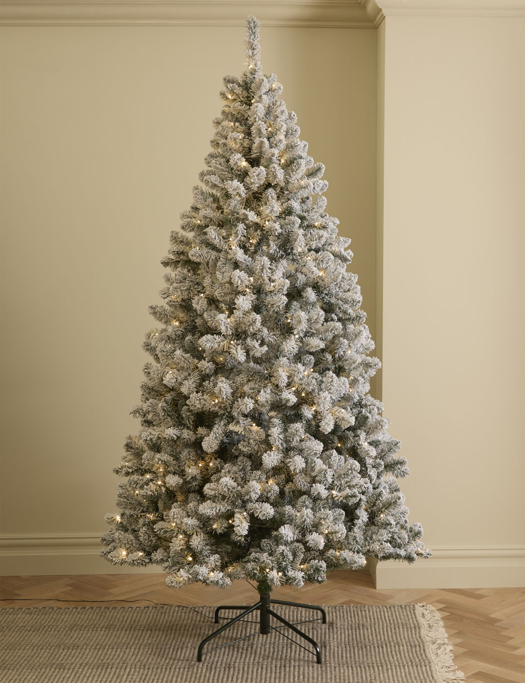 8ft Pre-Lit Snowy Christmas Tree