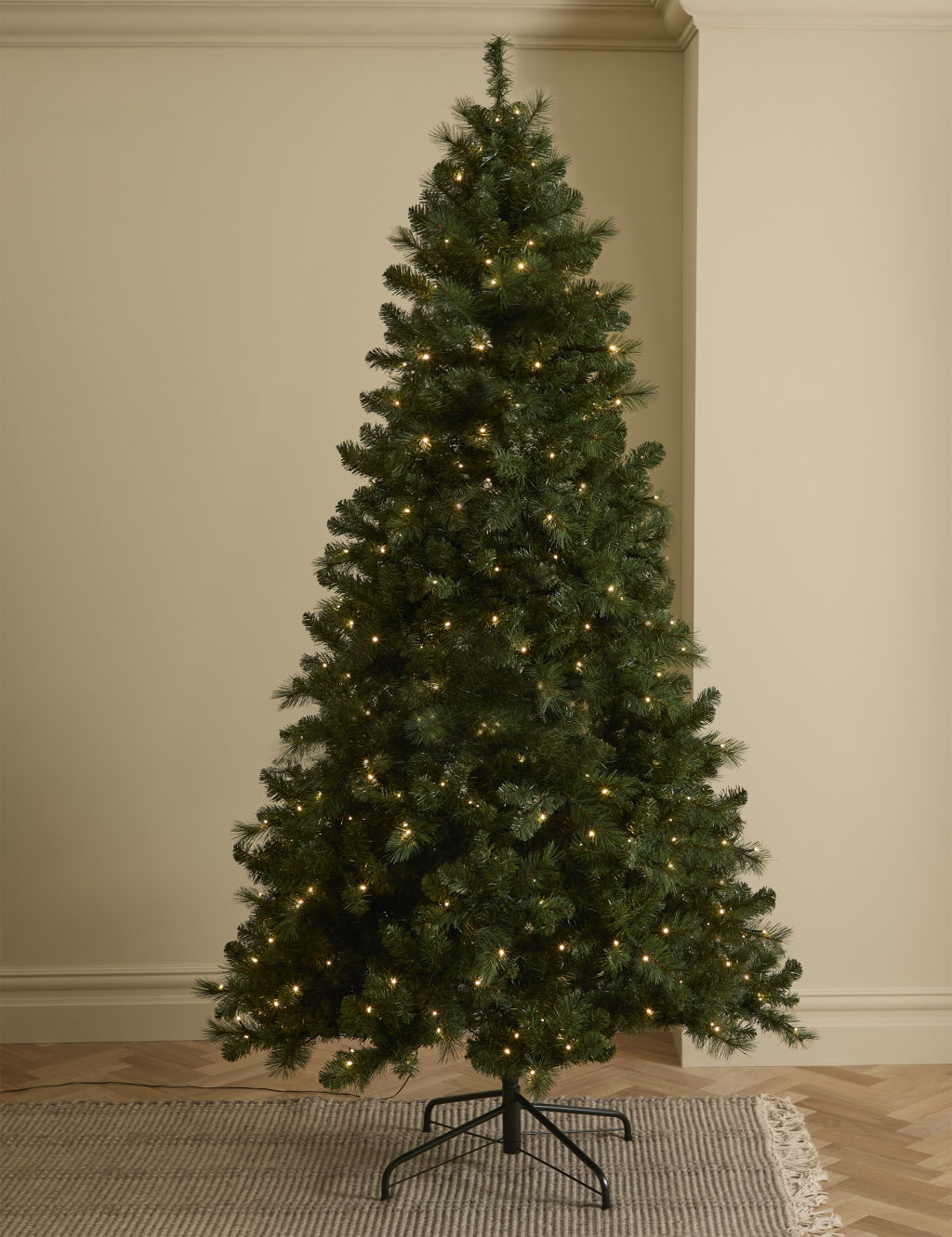 8ft Pre-lit Pine Christmas Tree